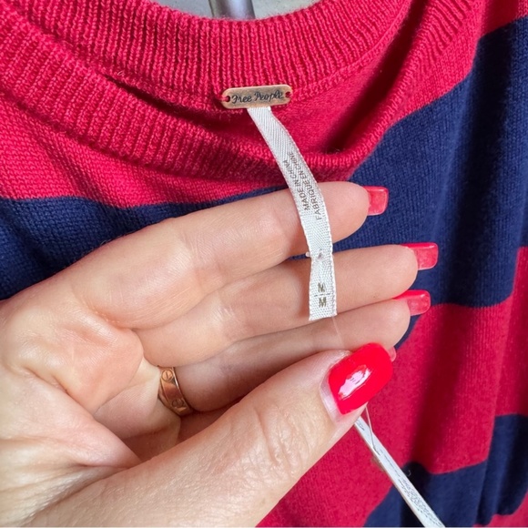 NWT FREE PEOPLE On My Mind Sweater Dress Stripe Dolman Sz M - Picture 7 of 9